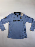 Sergio Kun Aguero Manchester City 2012 - 2013 Home Long Sleeve Jersey Sz 42 NWT
