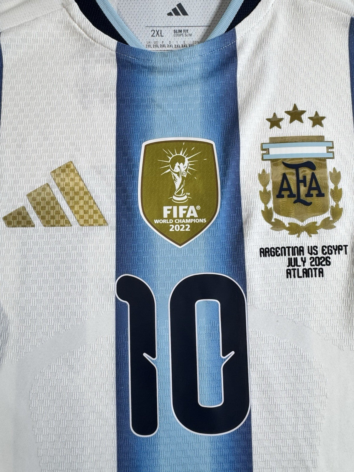Argentina Lionel Messi Player Version Match Detail vs Egypt Jersey Size 2XL NWT