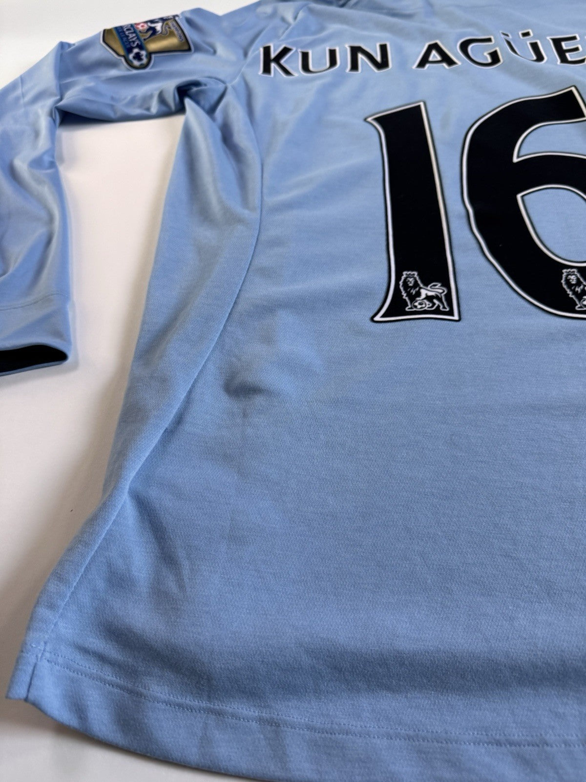 Sergio Kun Aguero Manchester City 2012 - 2013 Home Long Sleeve Jersey Sz 42 NWT
