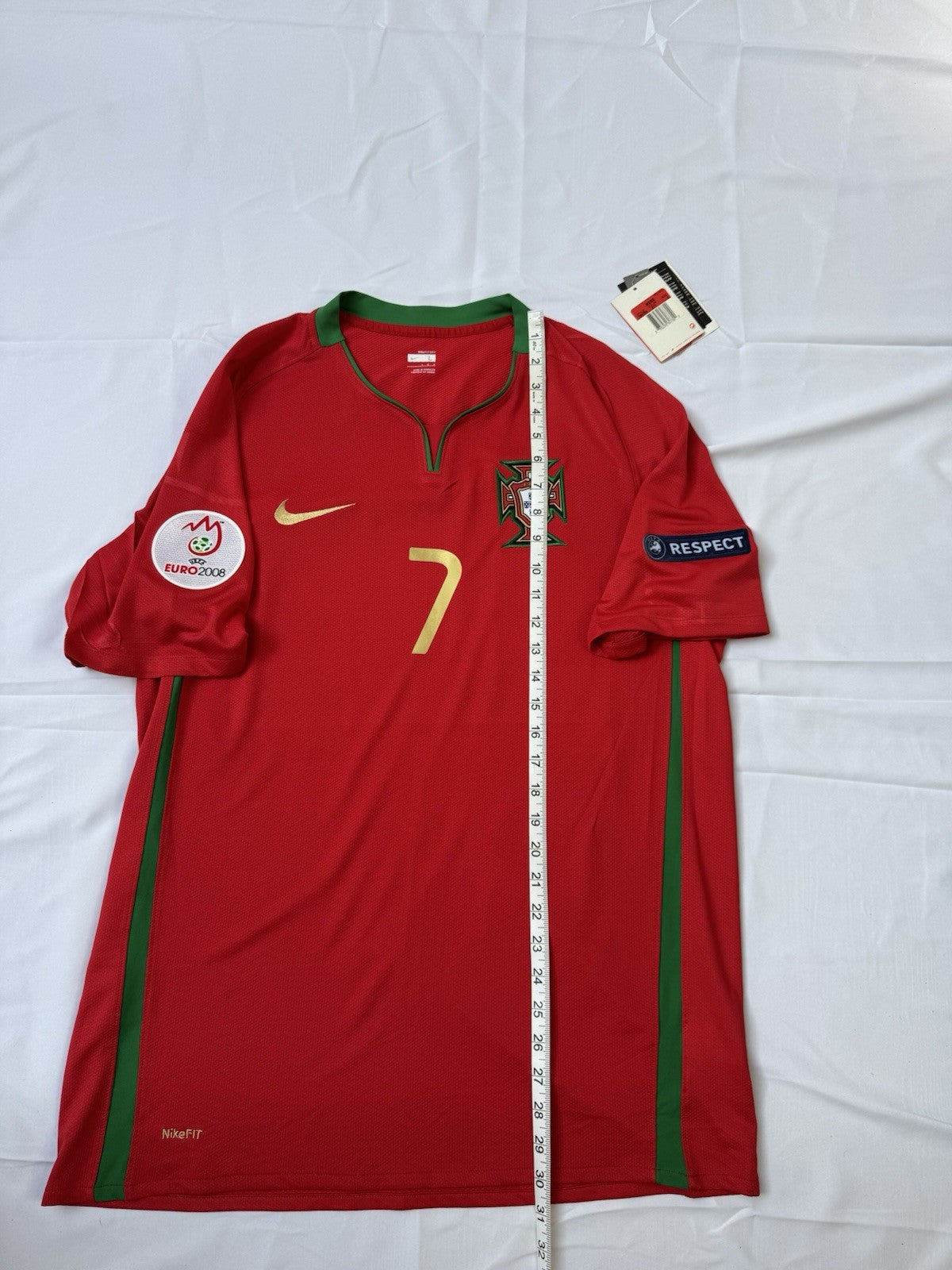 Portugal 2008 Cristiano Ronaldo Home Football Shirt Jersey Size L