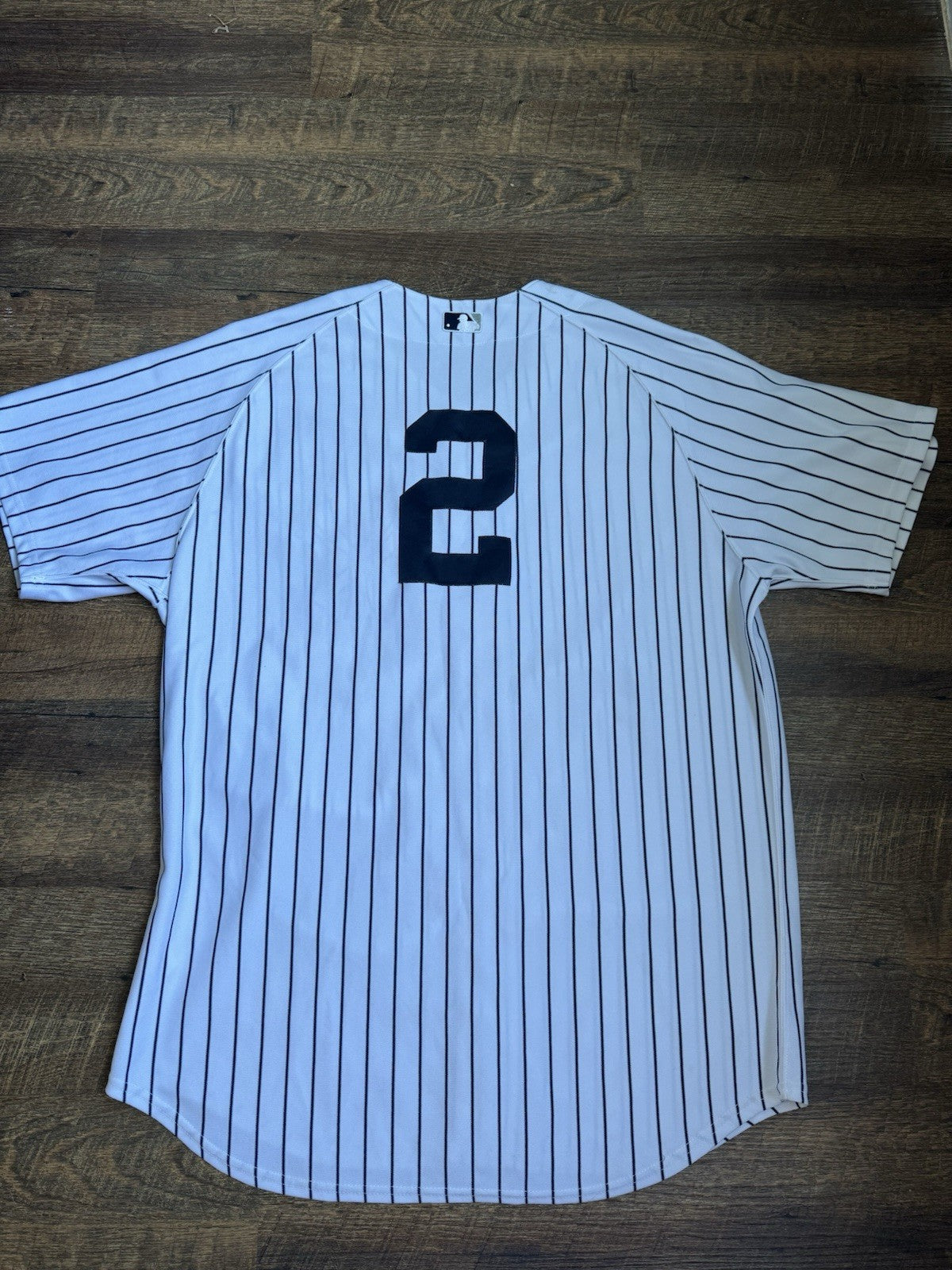 Derek Jeter New York Yankees #2 Home Majestic Authentic Jersey Size 52