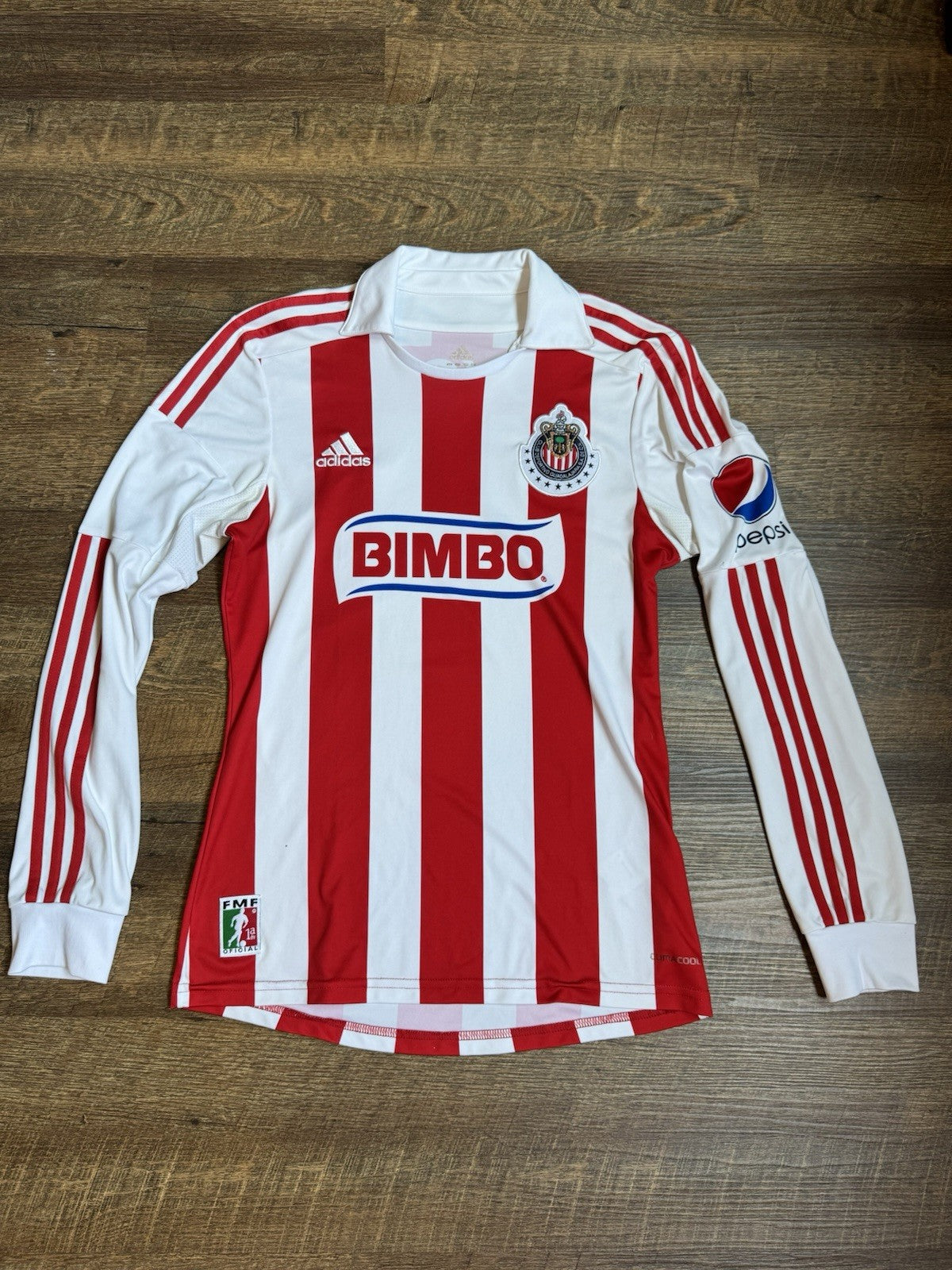 Marco Fabian Chivas Guadalajara 2012-13 Home Jersey Long Sleeve Size S Adidas
