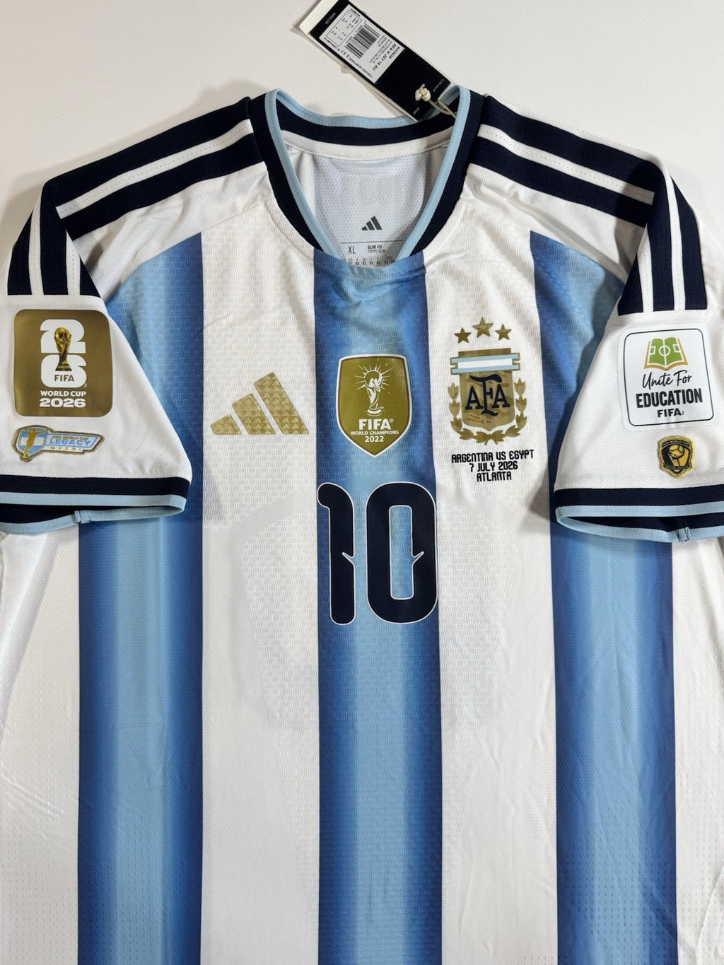 Argentina Lionel Messi Player Version Match Detail vs Egypt Jersey Size XL NWT