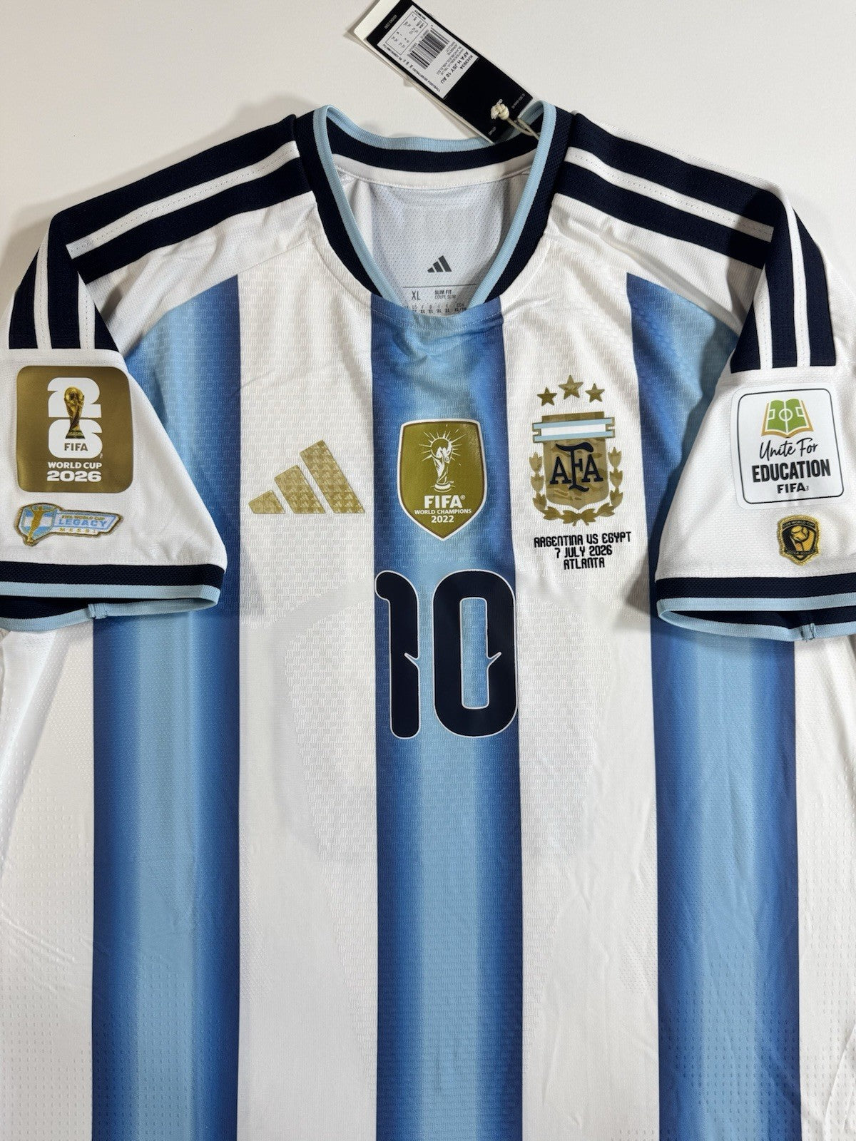 Argentina Lionel Messi Player Version Match Detail vs Egypt Jersey Size XL NWT