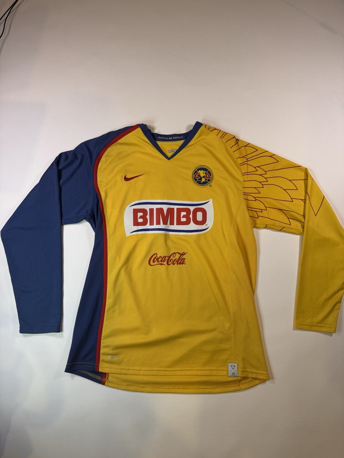 Club America 2007 2008 Cuauhtemoc Blanco Long Sleeve Home Shirt Jersey Sz L