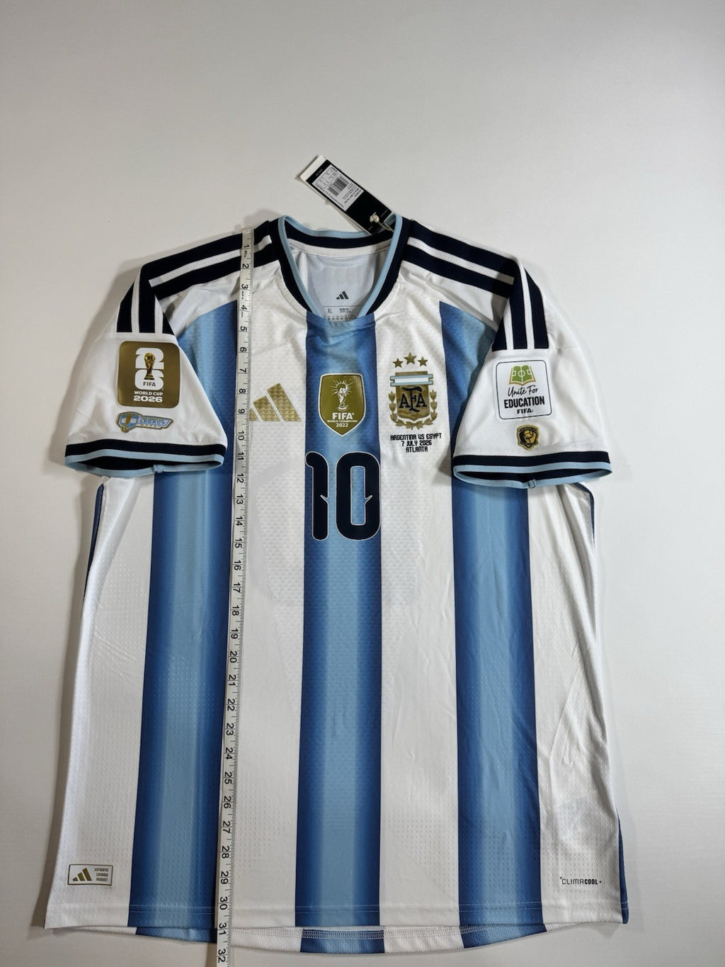 Argentina Lionel Messi Player Version Match Detail vs Egypt Jersey Size XL NWT