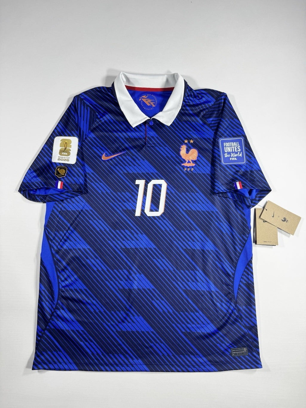 France 2026 World Cup Kylian Mbappe Fan Version WC Patches Shirt Jersey Size L