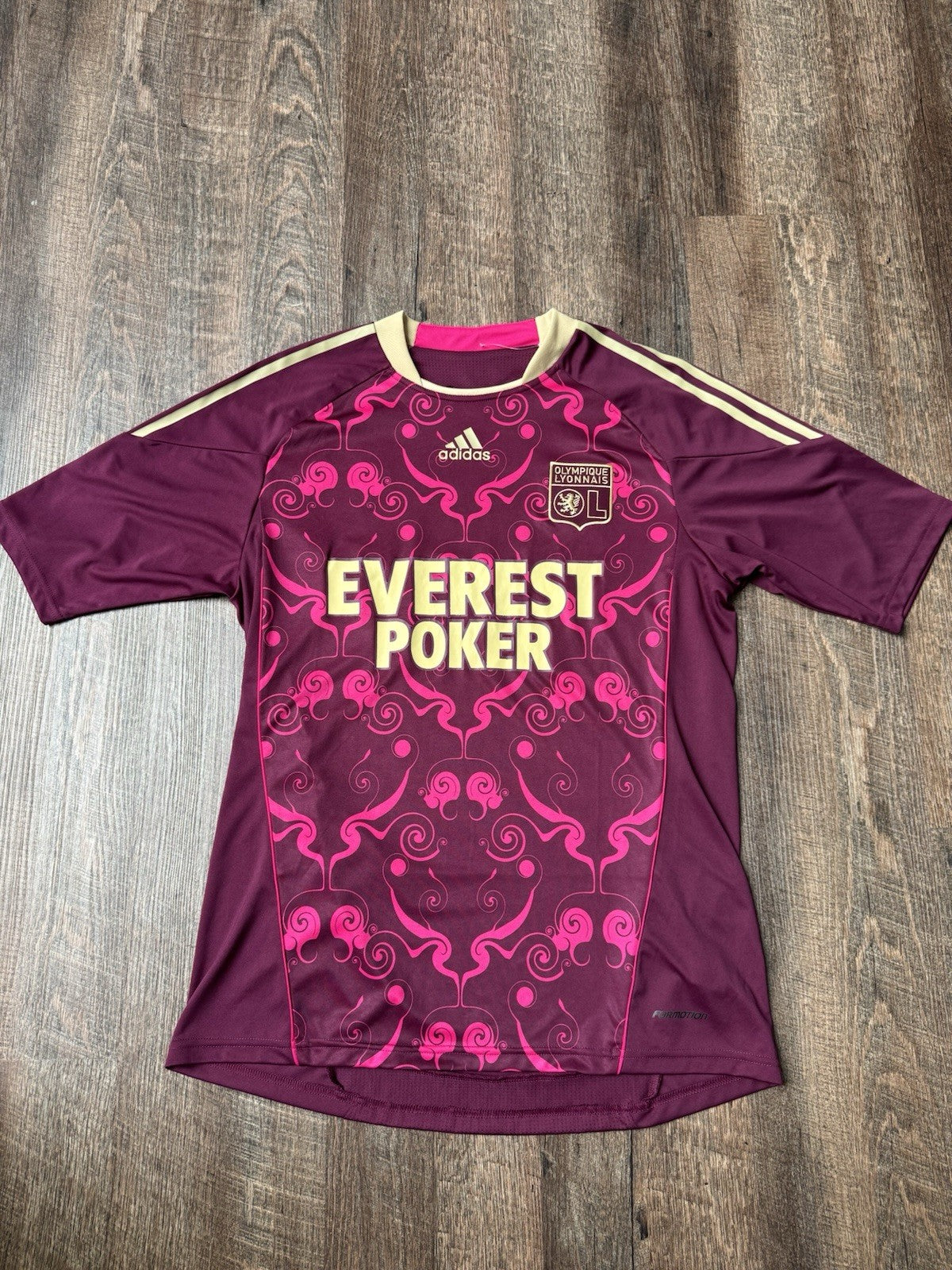 Olympique Lyon 2010 2011 Away Football Jersey Adidas FORMOTION Player Issue Sz L