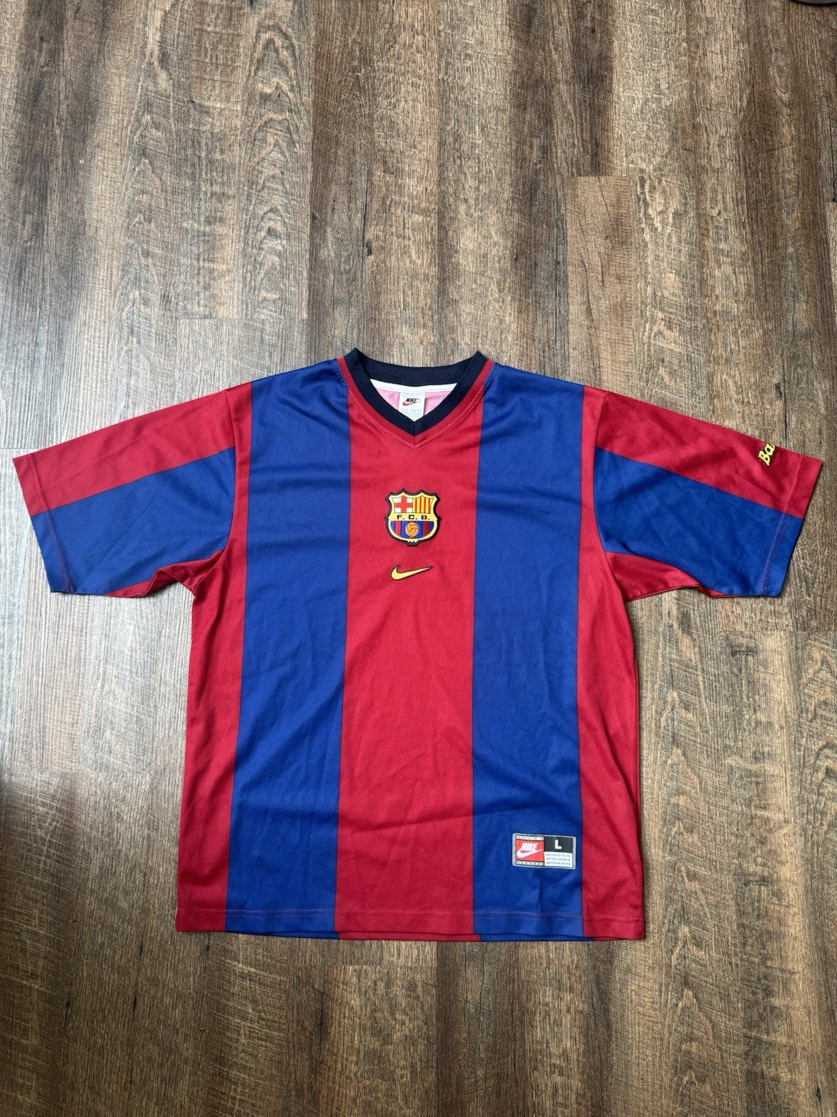 Vintage FC Barcelona Jersey Nike 2000 - 2001 Home Shirt L Barça Classic Kit