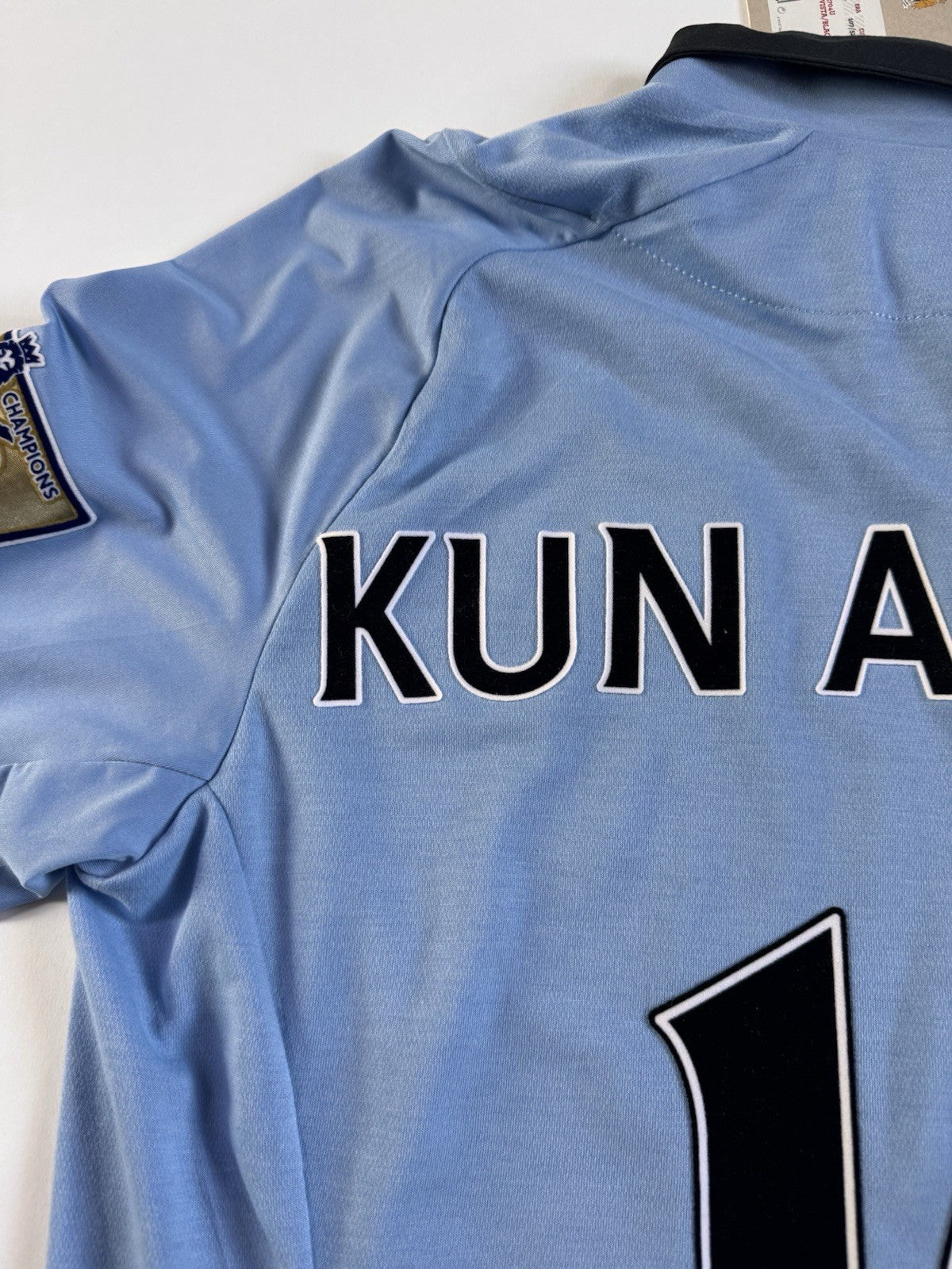 Sergio Kun Aguero Manchester City 2012 - 2013 Home Long Sleeve Jersey Sz 42 NWT