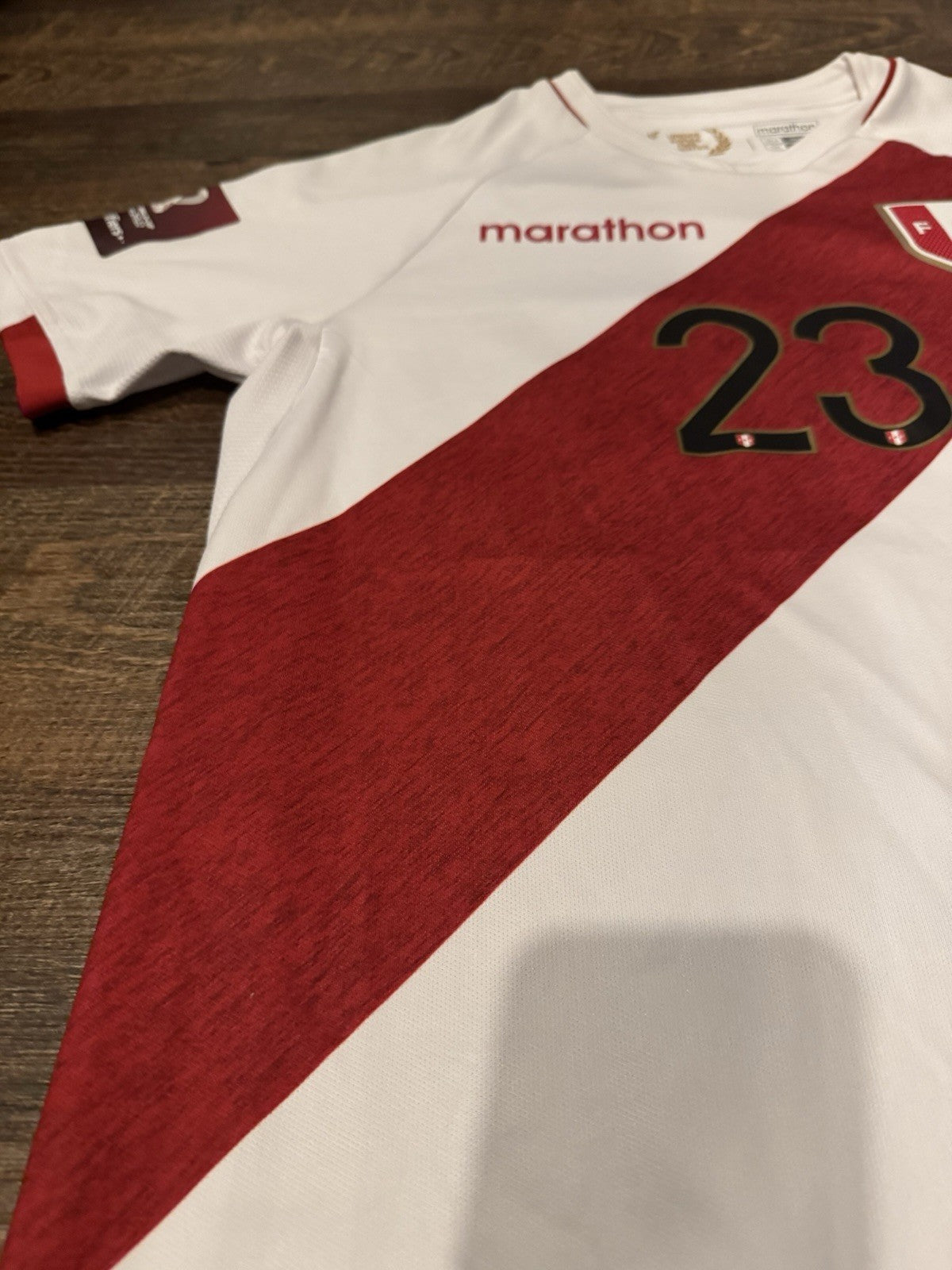 Pedro Aquino Peru FPF Jersey WC Qualifiers 2022 Player Match issued  Utileria