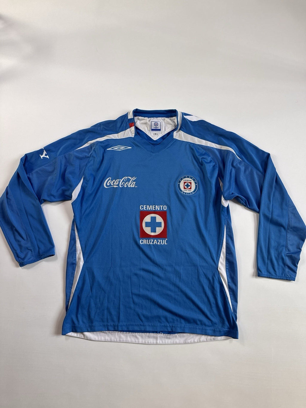 Cruz Azul 2008 09 Cristian Riveros Long Sleeve Home Football Shirt Jersey Size M