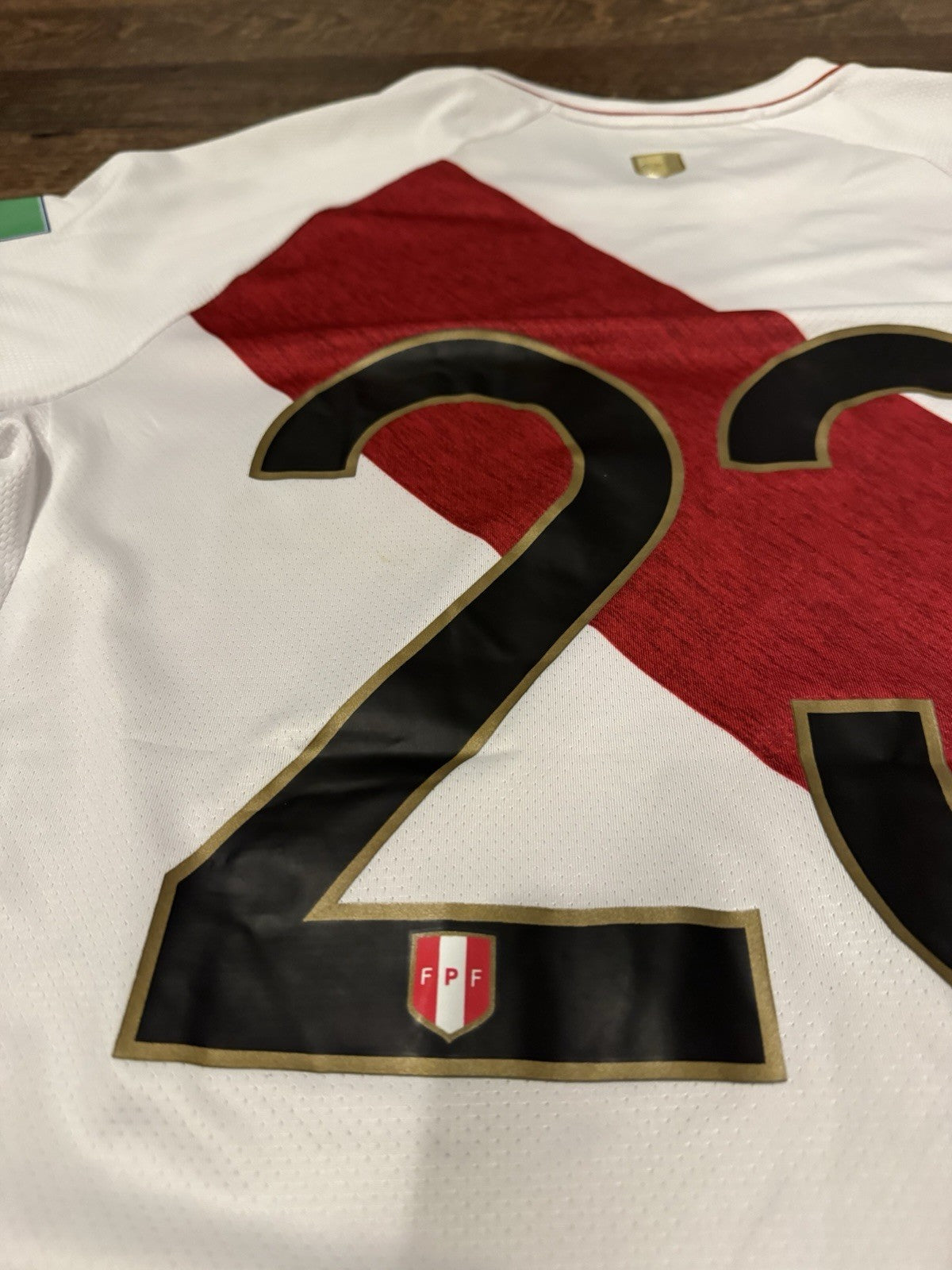 Pedro Aquino Peru FPF Jersey WC Qualifiers 2022 Player Match issued  Utileria