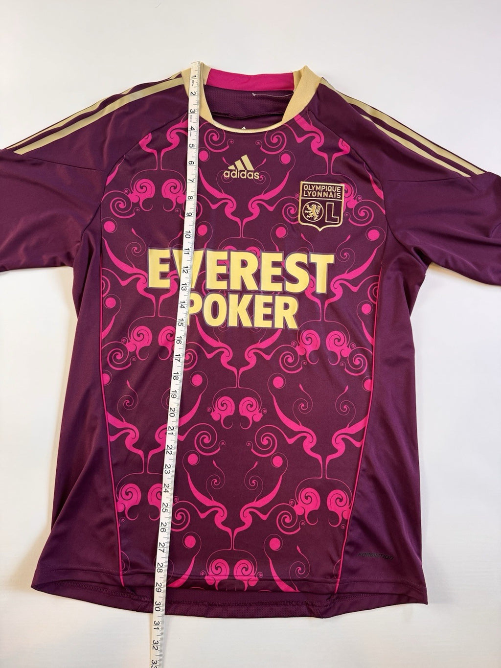Olympique Lyon 2010 2011 Away Football Jersey Adidas FORMOTION Player Issue Sz L