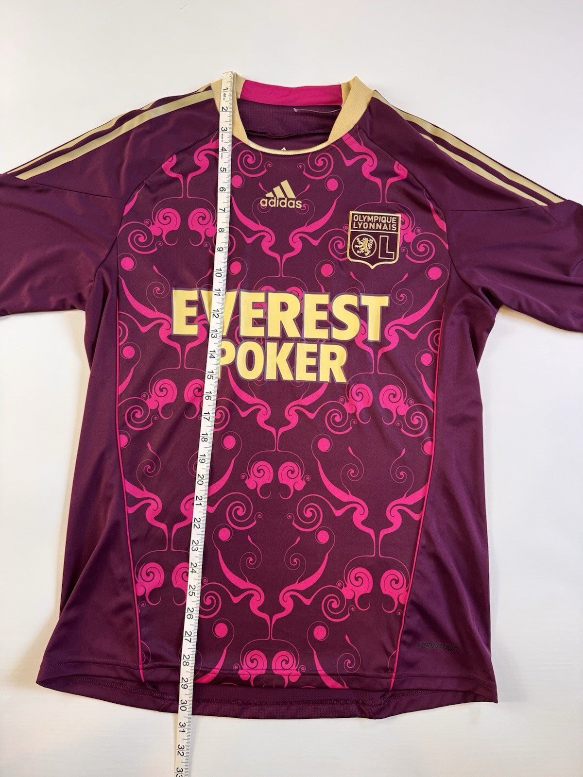 Olympique Lyon 2010 2011 Away Football Jersey Adidas FORMOTION Player Issue Sz L