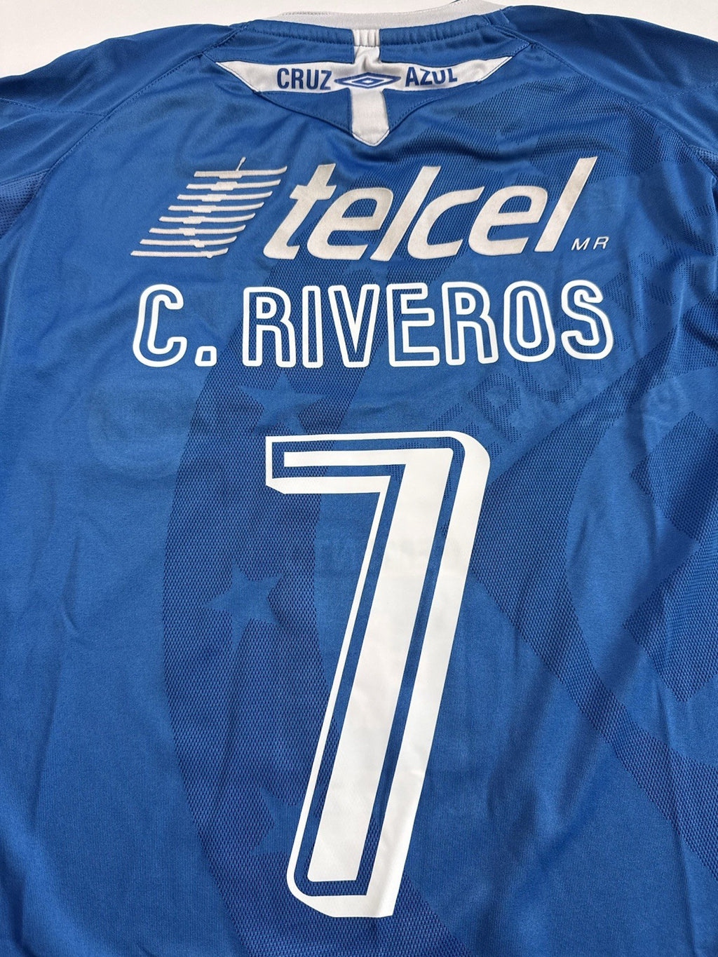 Cruz Azul 2008 09 Cristian Riveros Long Sleeve Home Football Shirt Jersey Size M