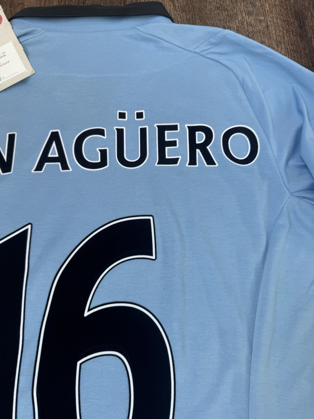 Sergio Kun Aguero Manchester City 2012 - 2013 Home Long Sleeve Jersey Sz 42 NWT