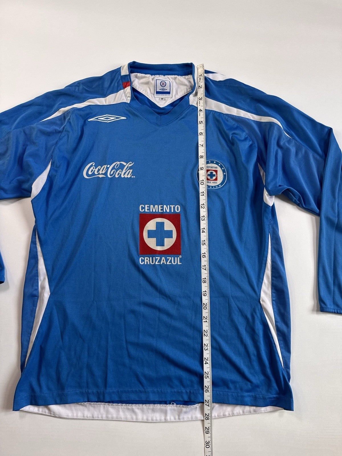 Cruz Azul 2008 09 Cristian Riveros Long Sleeve Home Football Shirt Jersey Size M