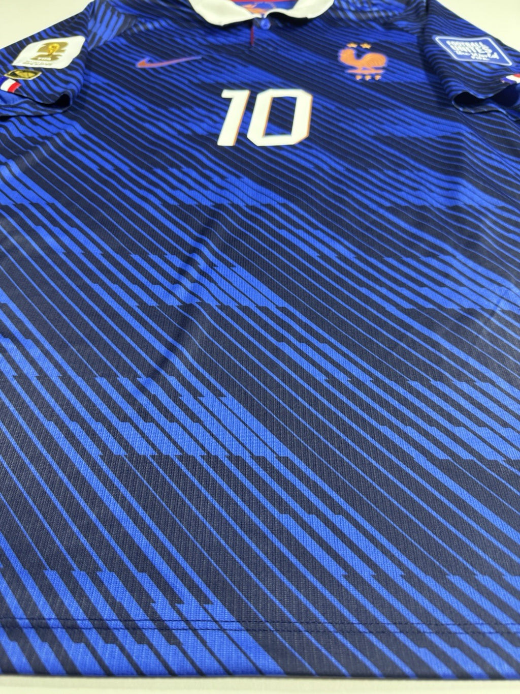 France 2026 World Cup Kylian Mbappe Fan Version WC Patches Shirt Jersey Size L