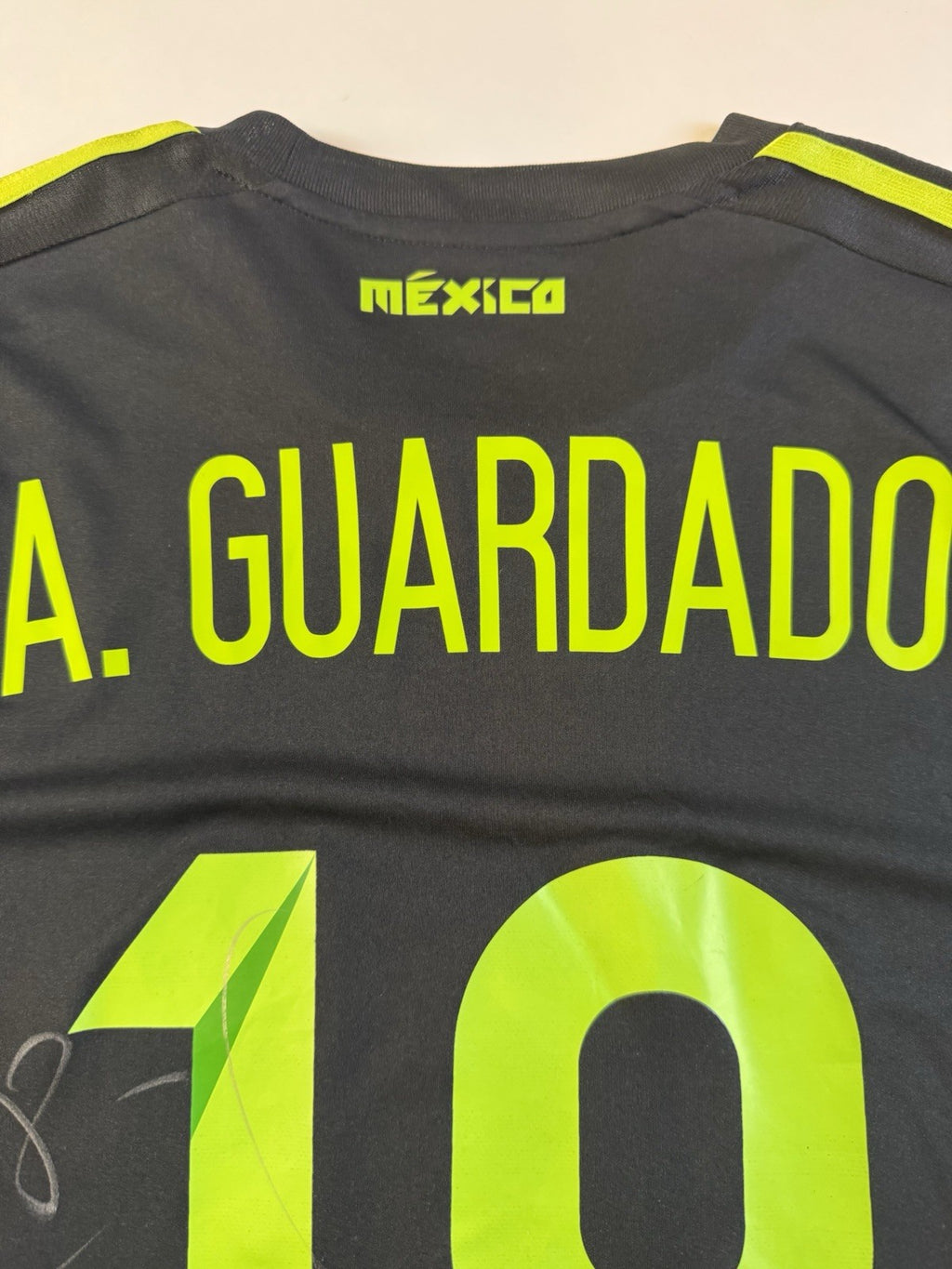 Andres Guardado Player Issue SIGNED 2015 Adidas Mexico Soccer Jersey. NO COA