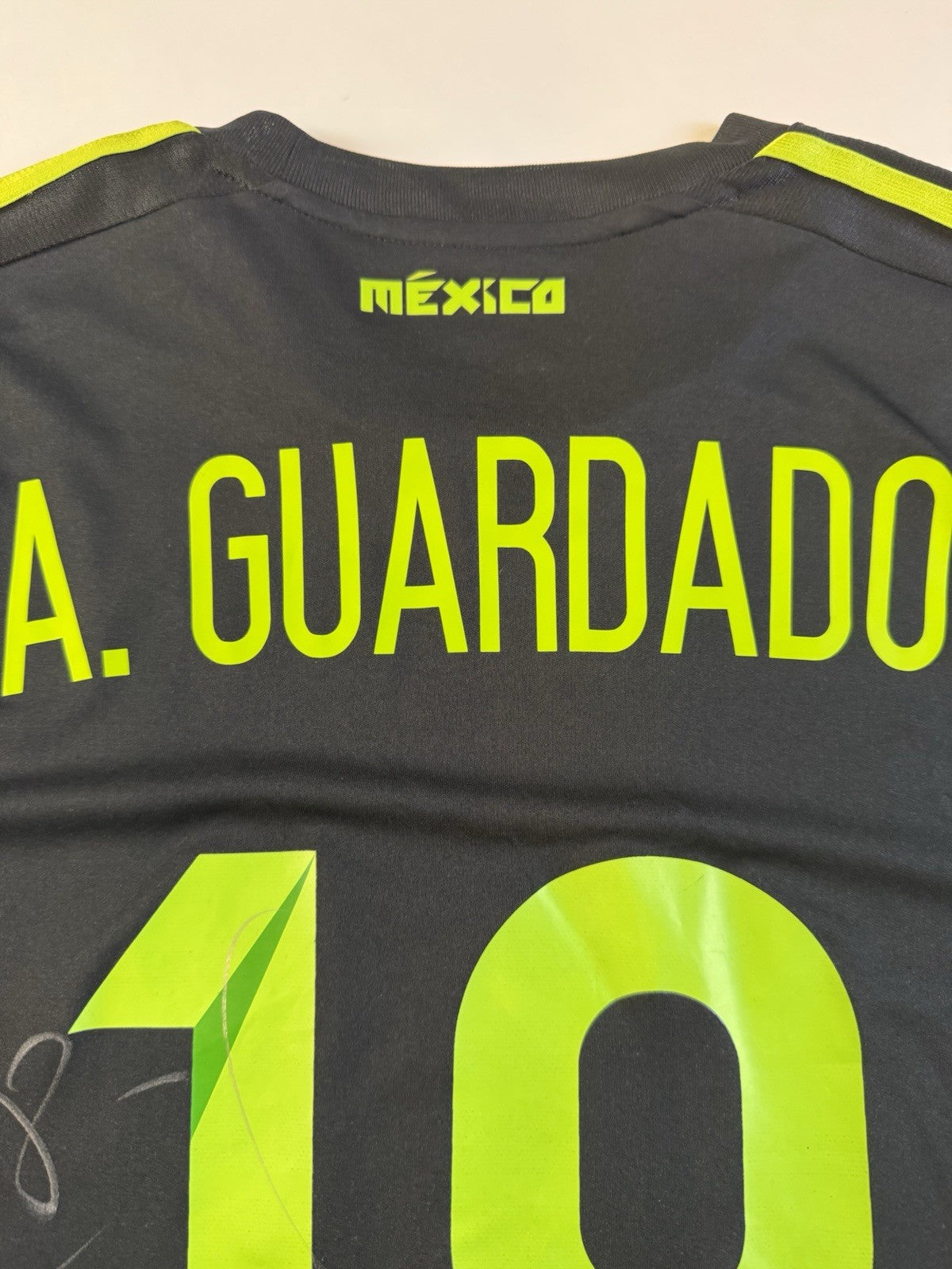 Andres Guardado Player Issue SIGNED 2015 Adidas Mexico Soccer Jersey. NO COA