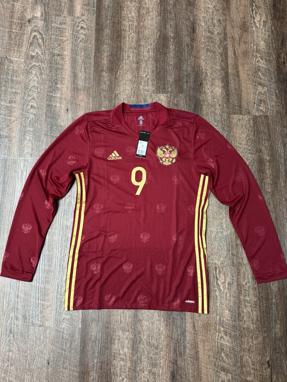 Aleksandr Kokorin Russia 2016 Player Issue Adizero Long Sleeve Jersey Sz 8 NWT