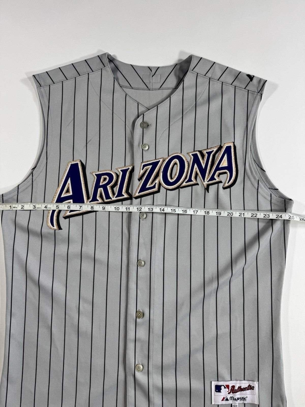 Majestic Authentic Arizona Diamondbacks MLB Authentic Jersey Size 48 Gray Navy 