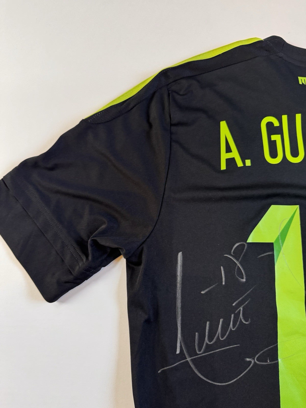Andres Guardado Player Issue SIGNED 2015 Adidas Mexico Soccer Jersey. NO COA