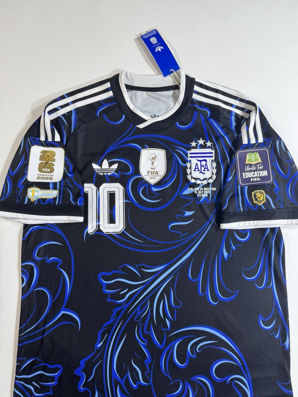 Argentina 2026 World Cup Lionel Messi Away Match Detail V England WC Patches NWT