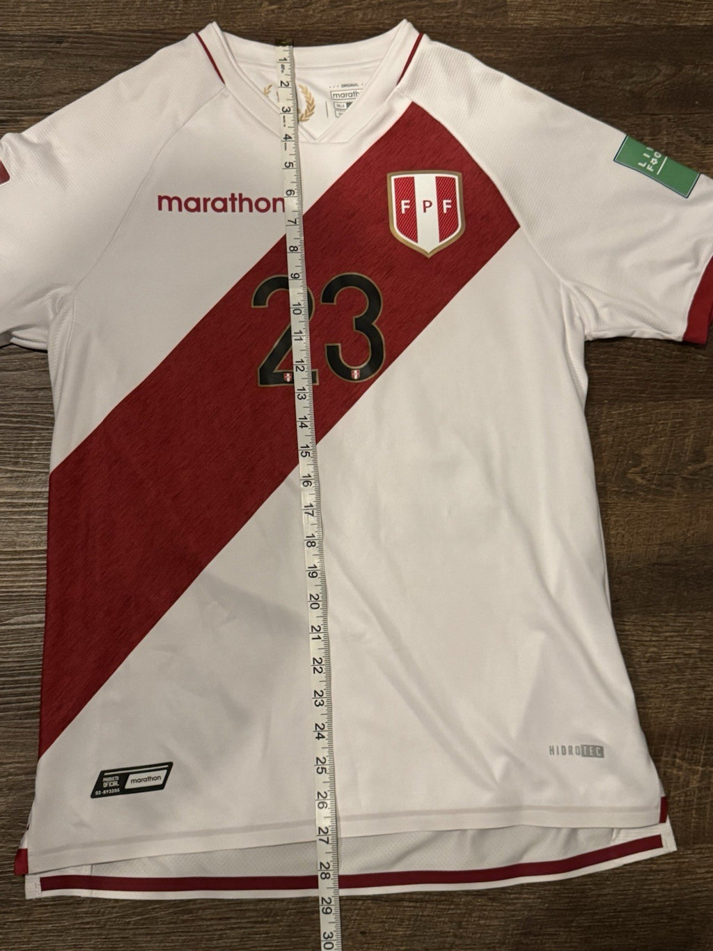 Pedro Aquino Peru FPF Jersey WC Qualifiers 2022 Player Match issued  Utileria