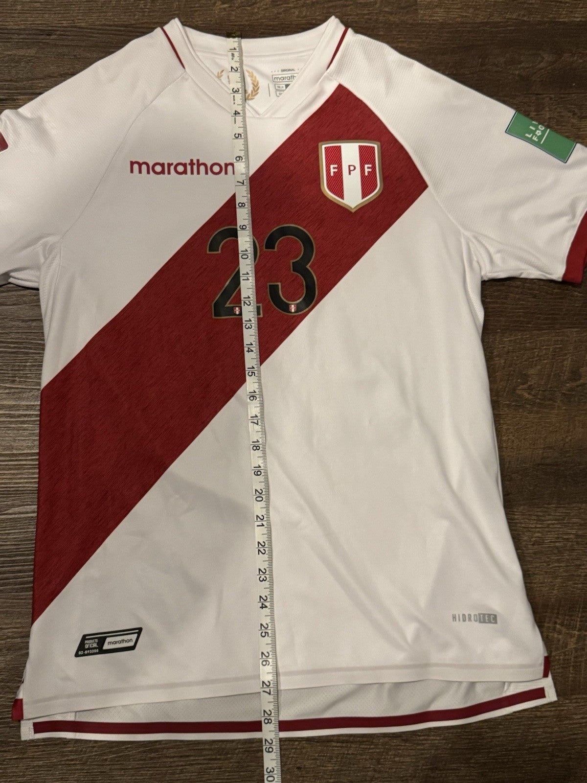 Pedro Aquino Peru FPF Jersey WC Qualifiers 2022 Player Match issued  Utileria