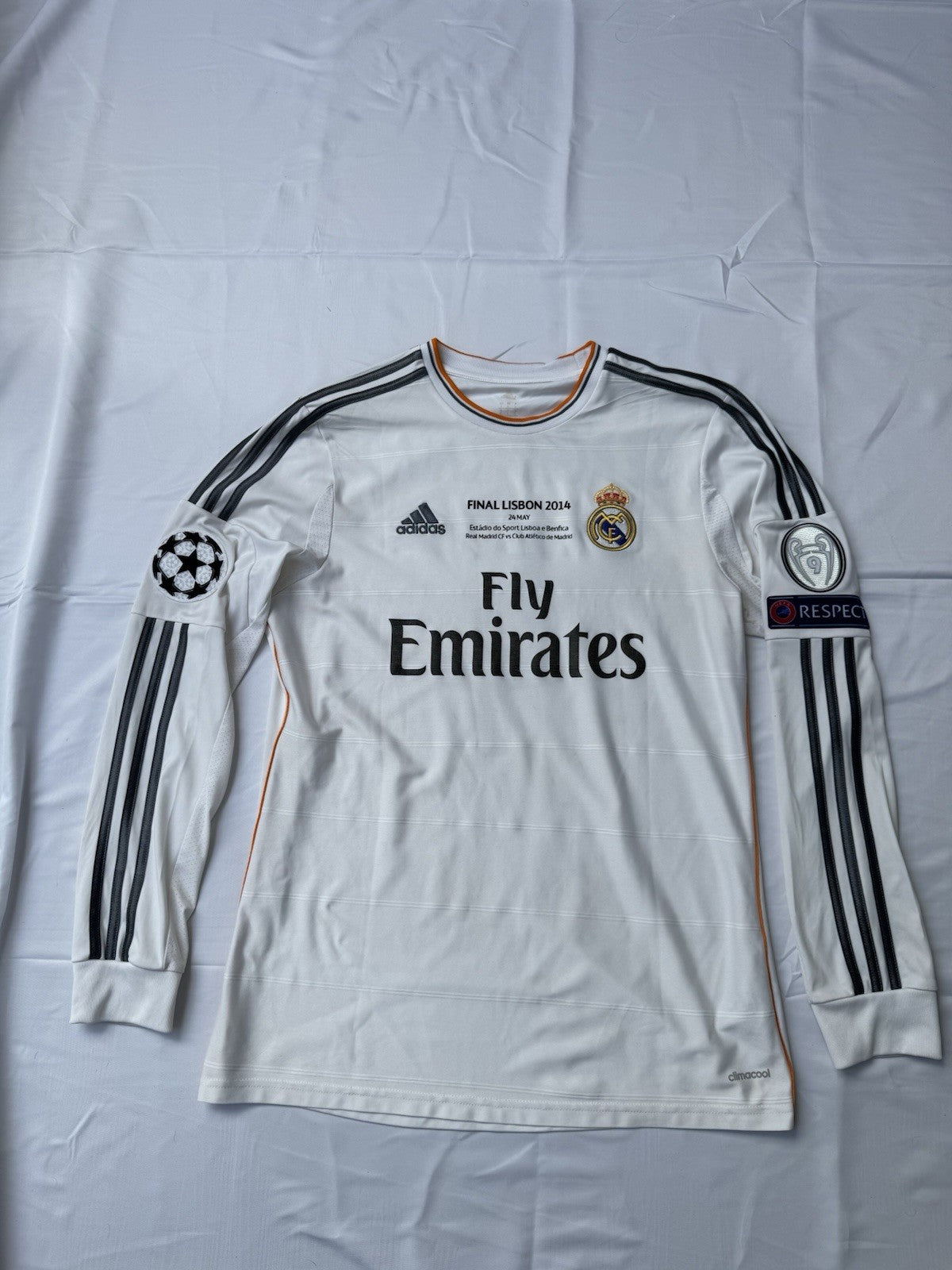 Real Madrid 2013/14 Sergio Ramos UCL LongSleeve Shirt Jersey Sz L | Check Desc*