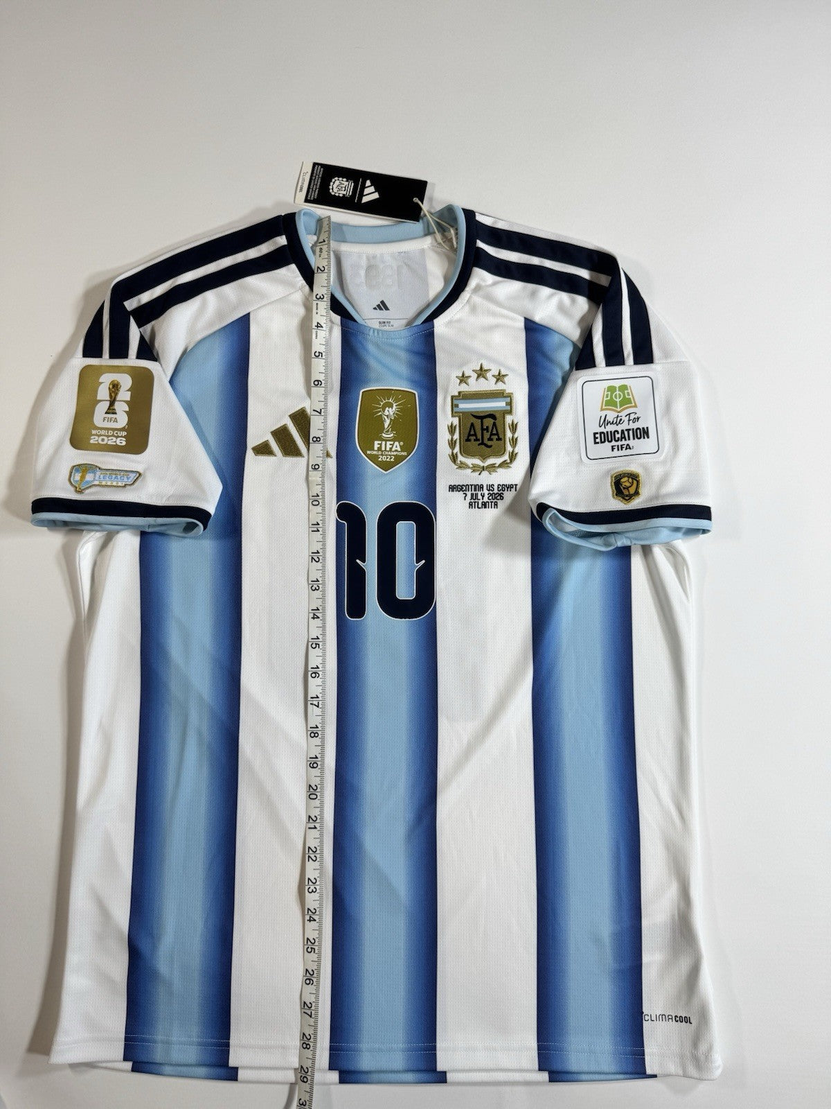 Argentina Lionel Messi FAN Version Match Detail vs Egypt Jersey Size L NWT
