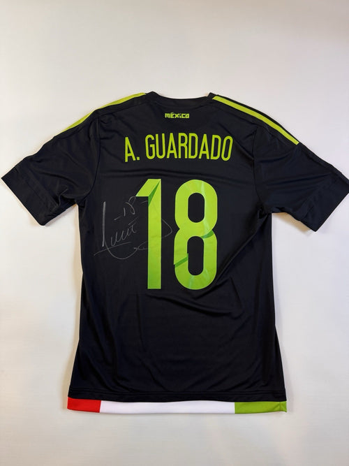 Andres Guardado Player Issue SIGNED 2015 Adidas Mexico Soccer Jersey. NO COA