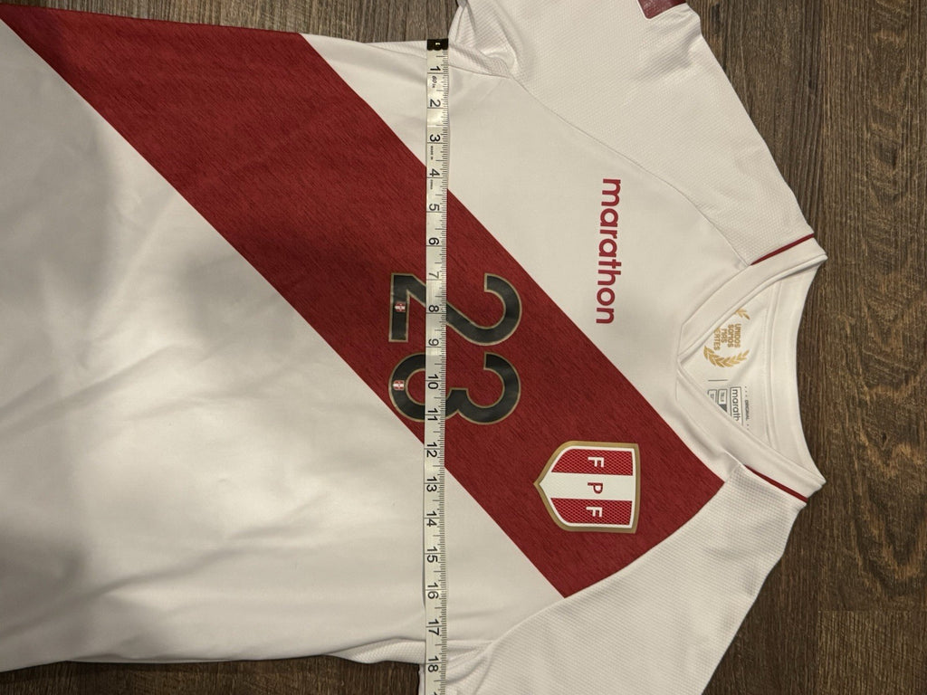 Pedro Aquino Peru FPF Jersey WC Qualifiers 2022 Player Match issued  Utileria