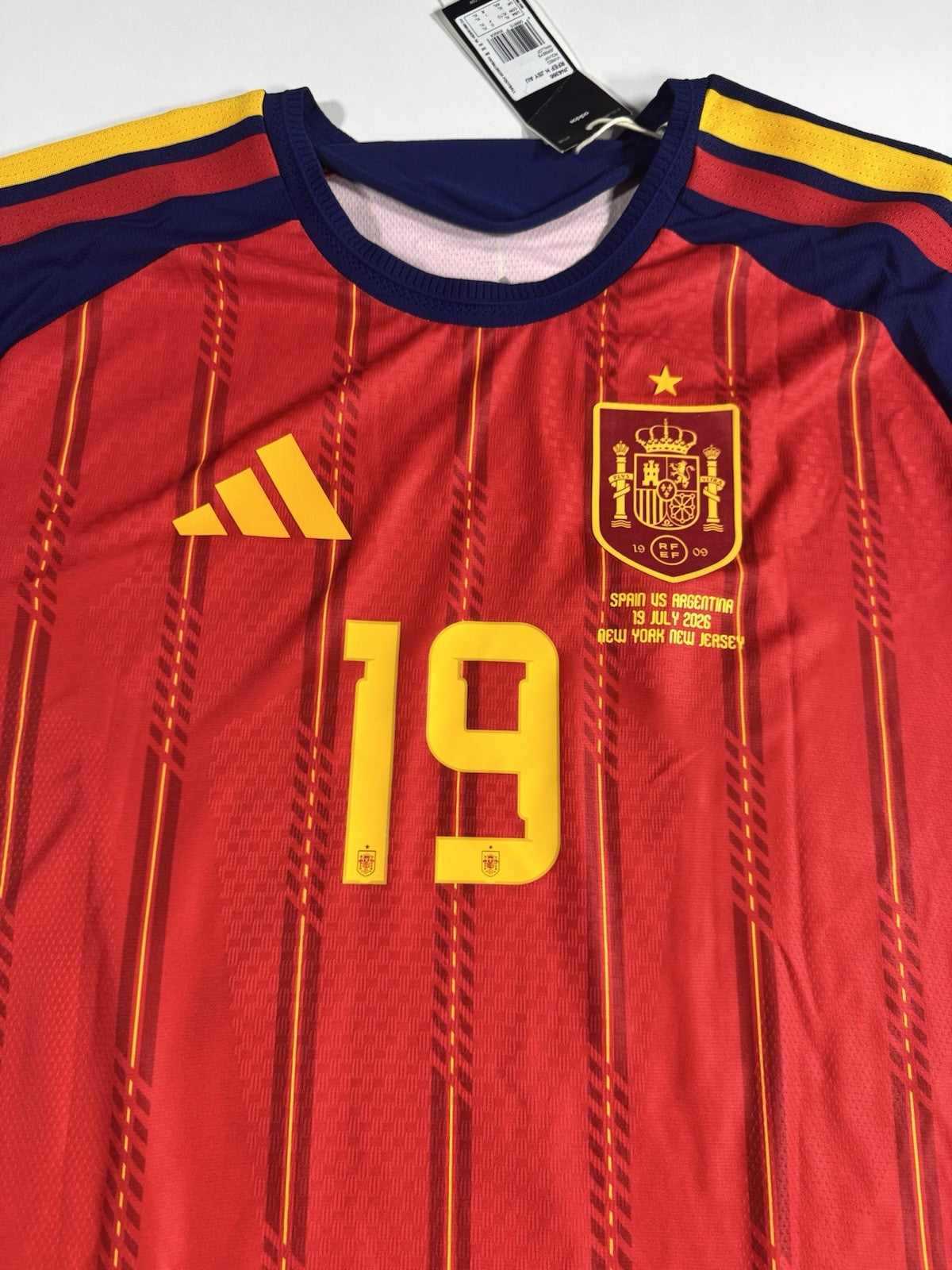 Spain 2026 World Cup Final Lamine Yamal Authentic Football Shirt Jersey Size XL 