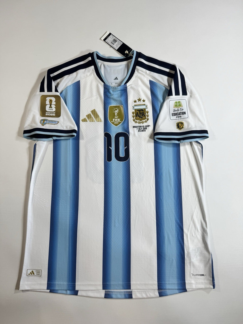 Argentina Lionel Messi Player Version Match Detail vs Egypt Jersey Size XL NWT