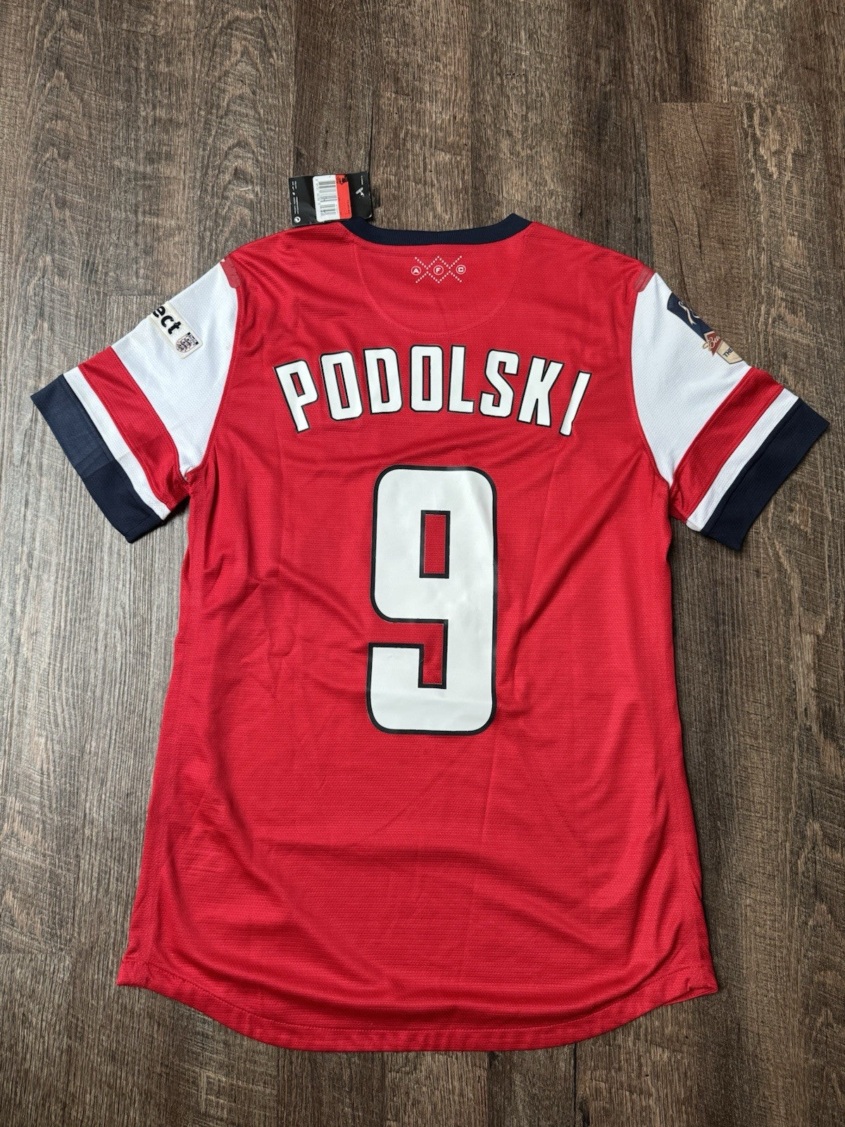 Lukas Podolski Arsenal 2014 Player Issue Jersey Sz L | FA CUP FINAL Patches