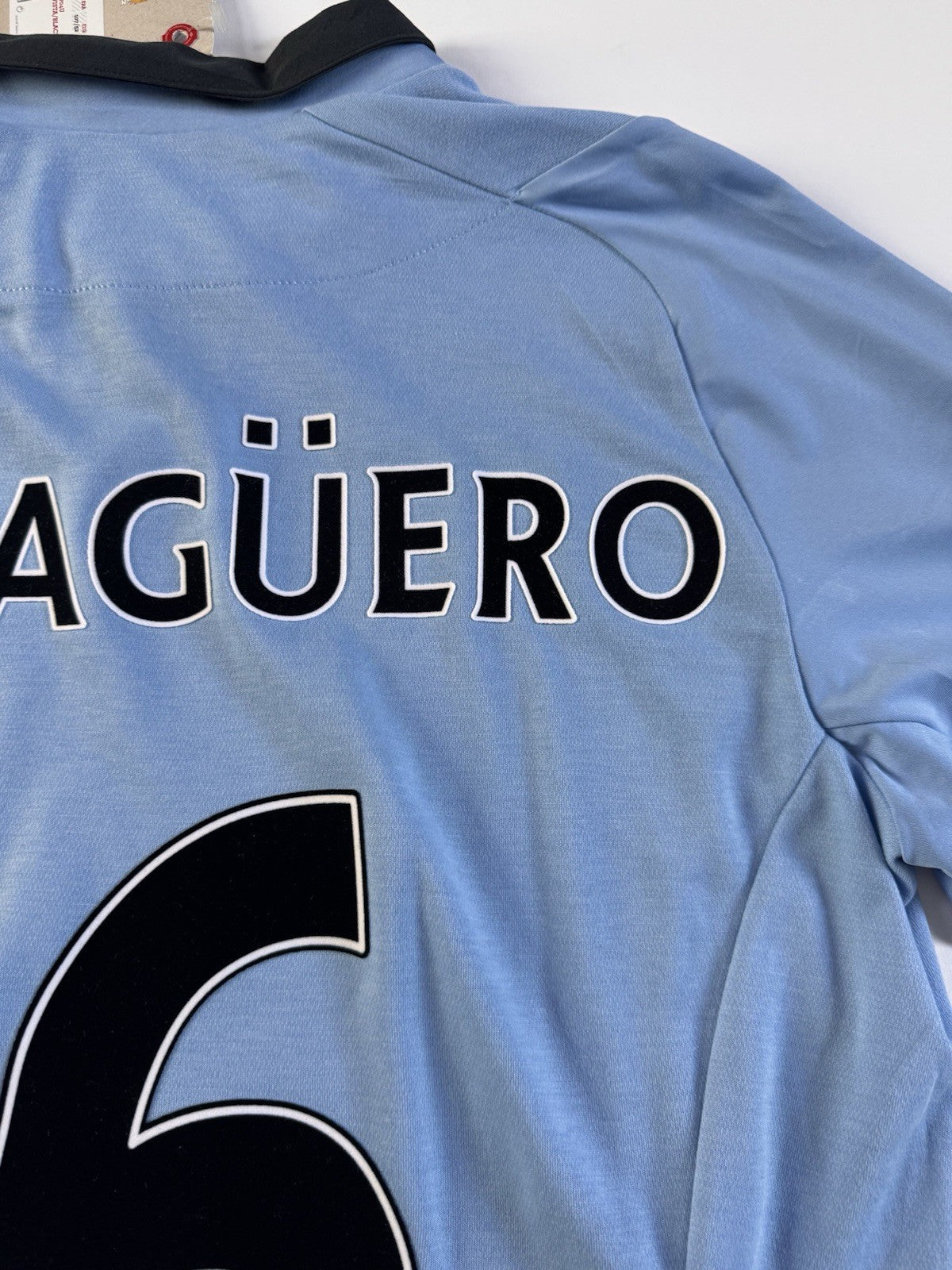 Sergio Kun Aguero Manchester City 2012 - 2013 Home Long Sleeve Jersey Sz 42 NWT