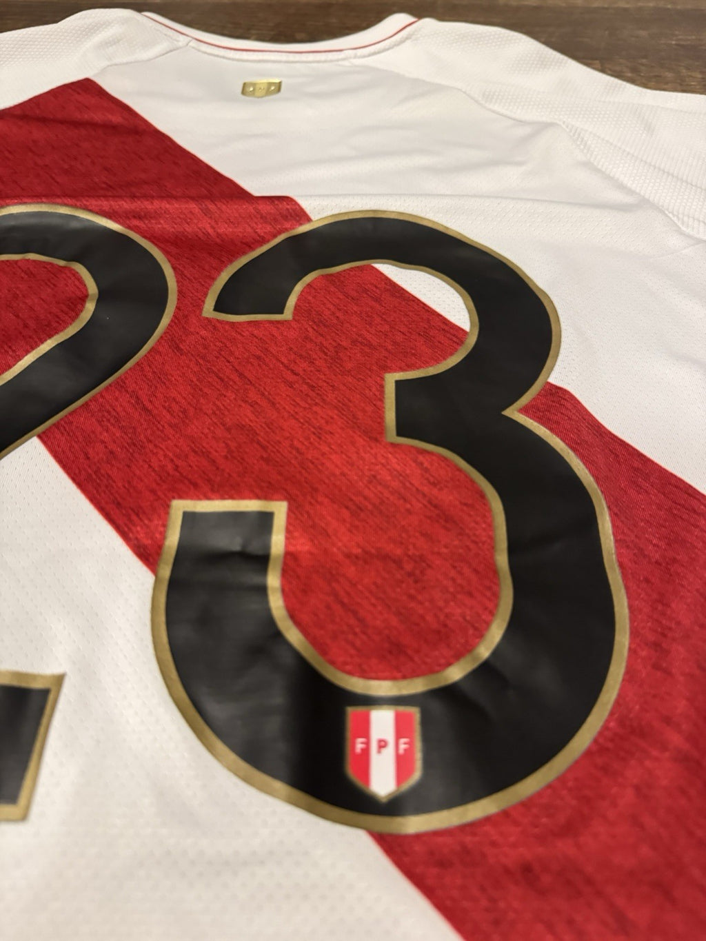 Pedro Aquino Peru FPF Jersey WC Qualifiers 2022 Player Match issued  Utileria