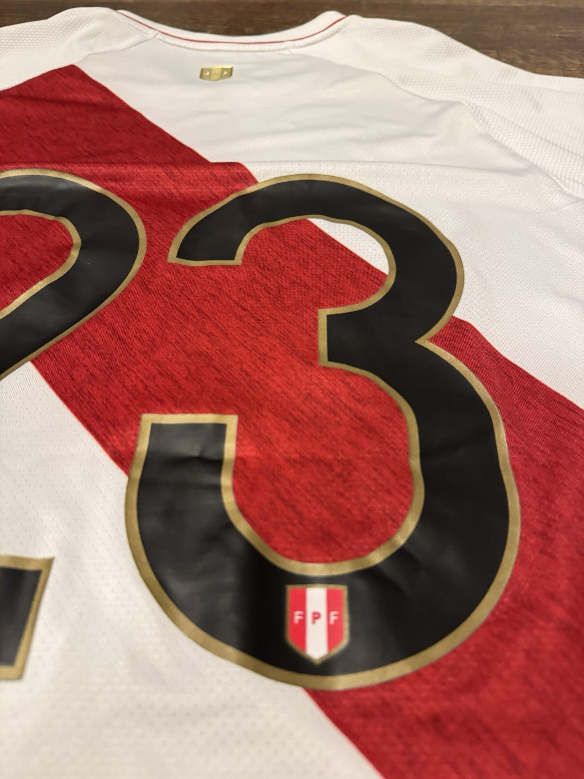 Pedro Aquino Peru FPF Jersey WC Qualifiers 2022 Player Match issued  Utileria