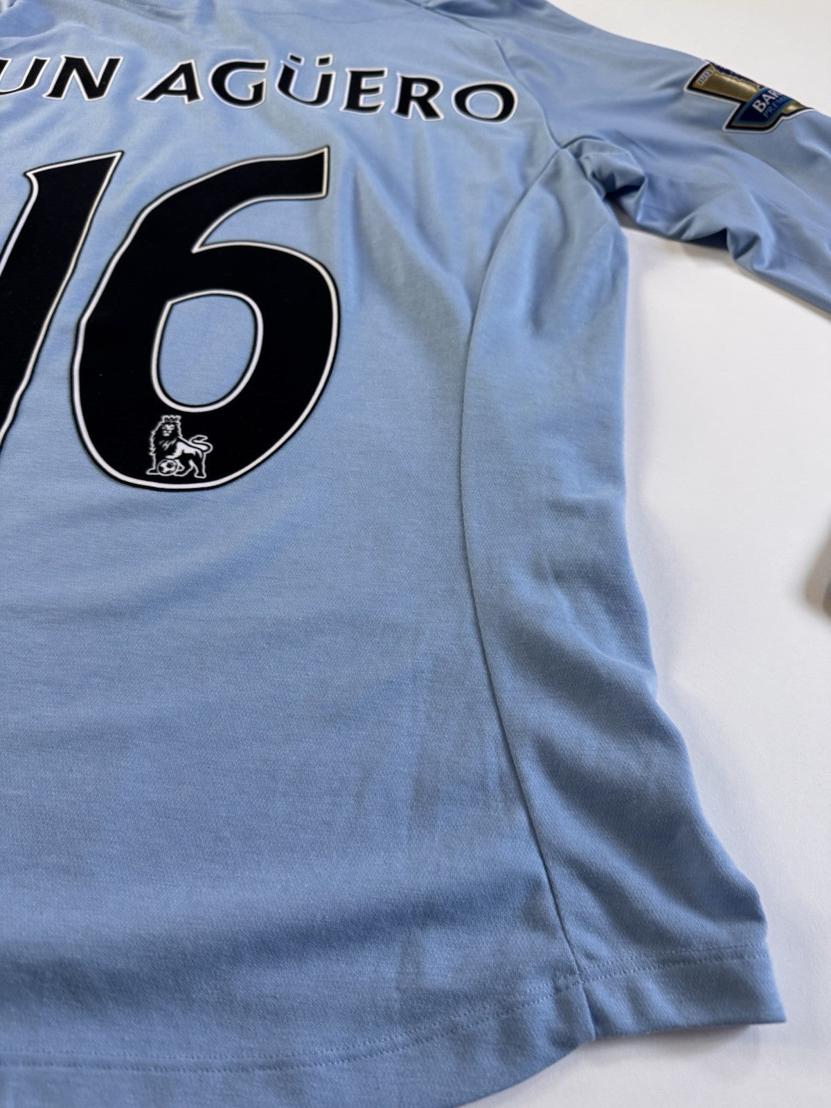Sergio Kun Aguero Manchester City 2012 - 2013 Home Long Sleeve Jersey Sz 42 NWT