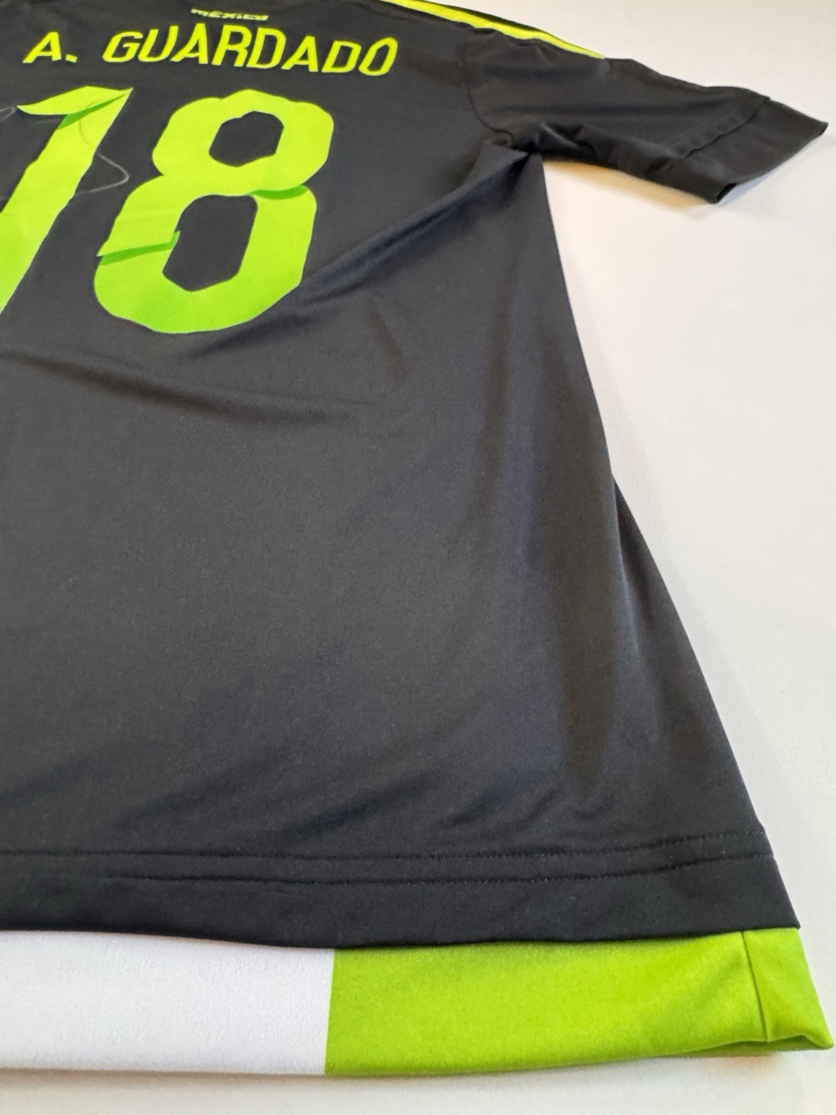 Andres Guardado Player Issue SIGNED 2015 Adidas Mexico Soccer Jersey. NO COA