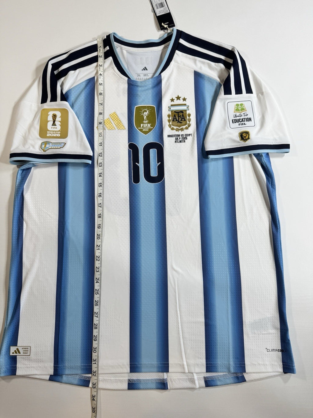 Argentina Lionel Messi Player Version Match Detail vs Egypt Jersey Size 2XL NWT