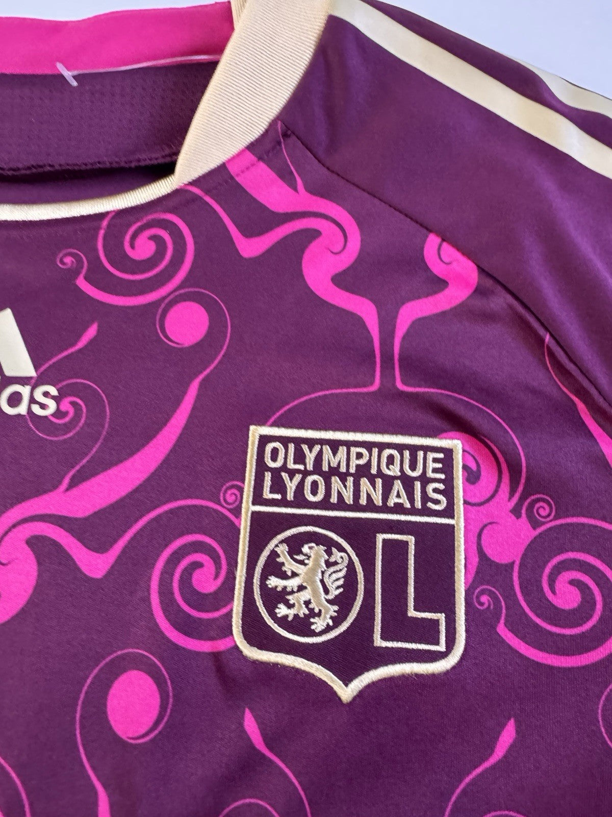 Olympique Lyon 2010 2011 Away Football Jersey Adidas FORMOTION Player Issue Sz L