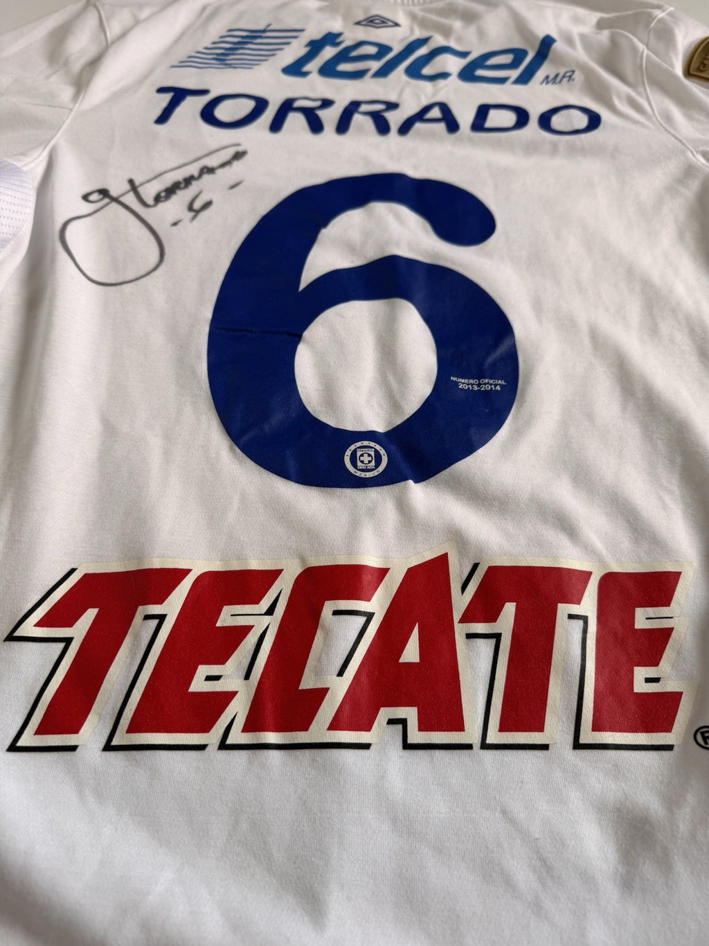 Cruz Azul 2013/14 Gerardo Torrado Away Signed UTILERIA  Jersey Sz M | NO COA