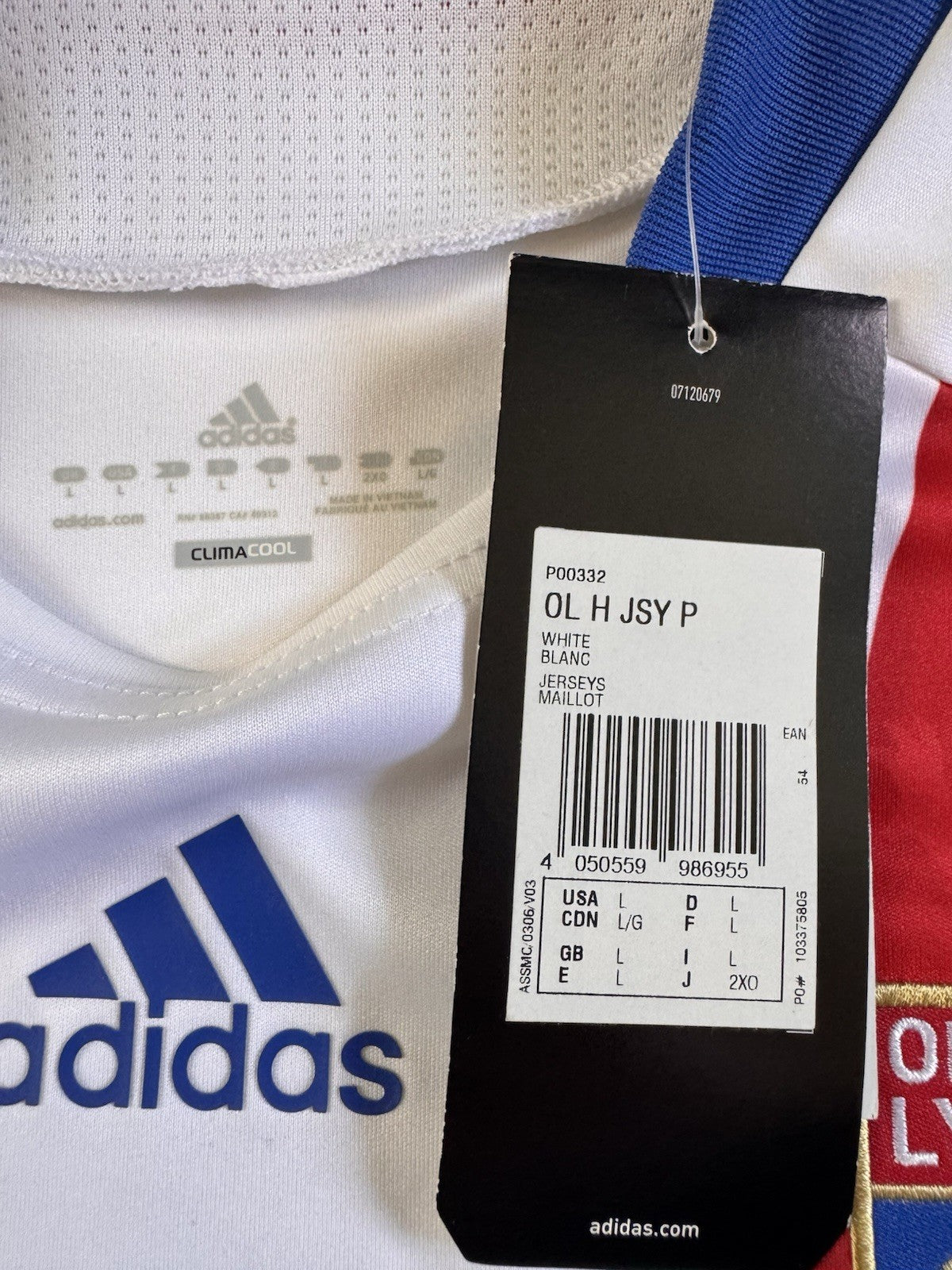 Olympique Lyon 2010 2011 Home Jersey Adidas FORMOTION Player Issue Size L NWT