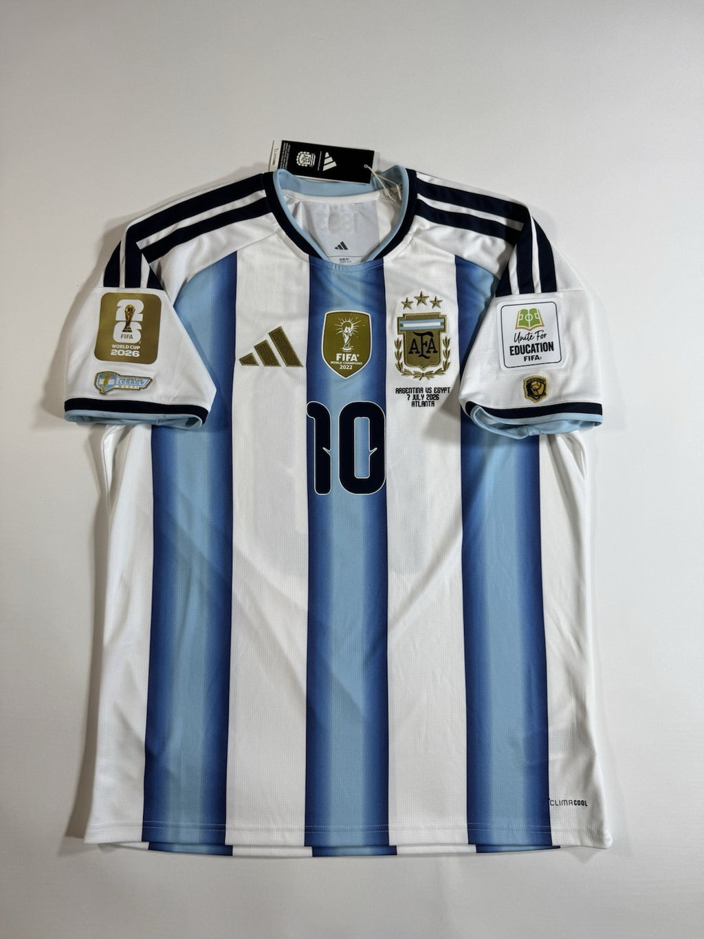 Argentina Lionel Messi FAN Version Match Detail vs Egypt Jersey Size L NWT