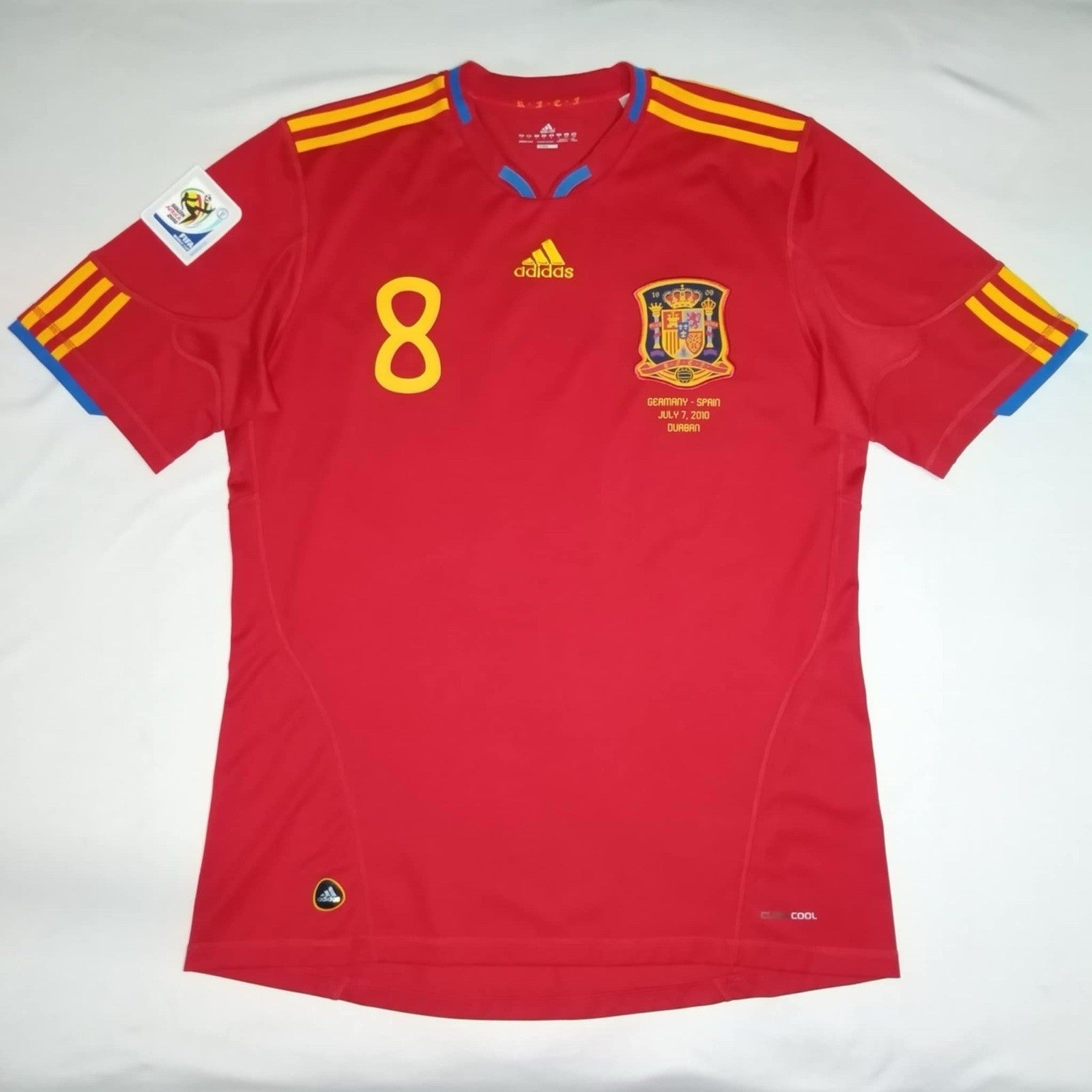 Xavi Hernandez Spain 2010 World Cup Home Jersey L | Adidas Champions