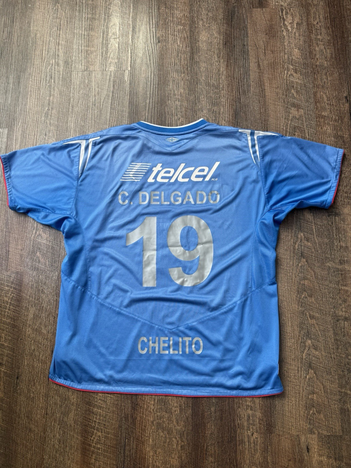 Cruz Azul 2004 2005 Home Soccer Jersey Chelito Cesar Delgado Size XL